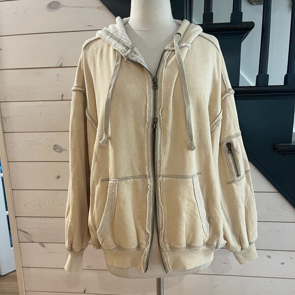 072 Free People We The Free By Your Side Thermal Lined Zip Up Hoodie Sweatshirt - Picture 6 of 7